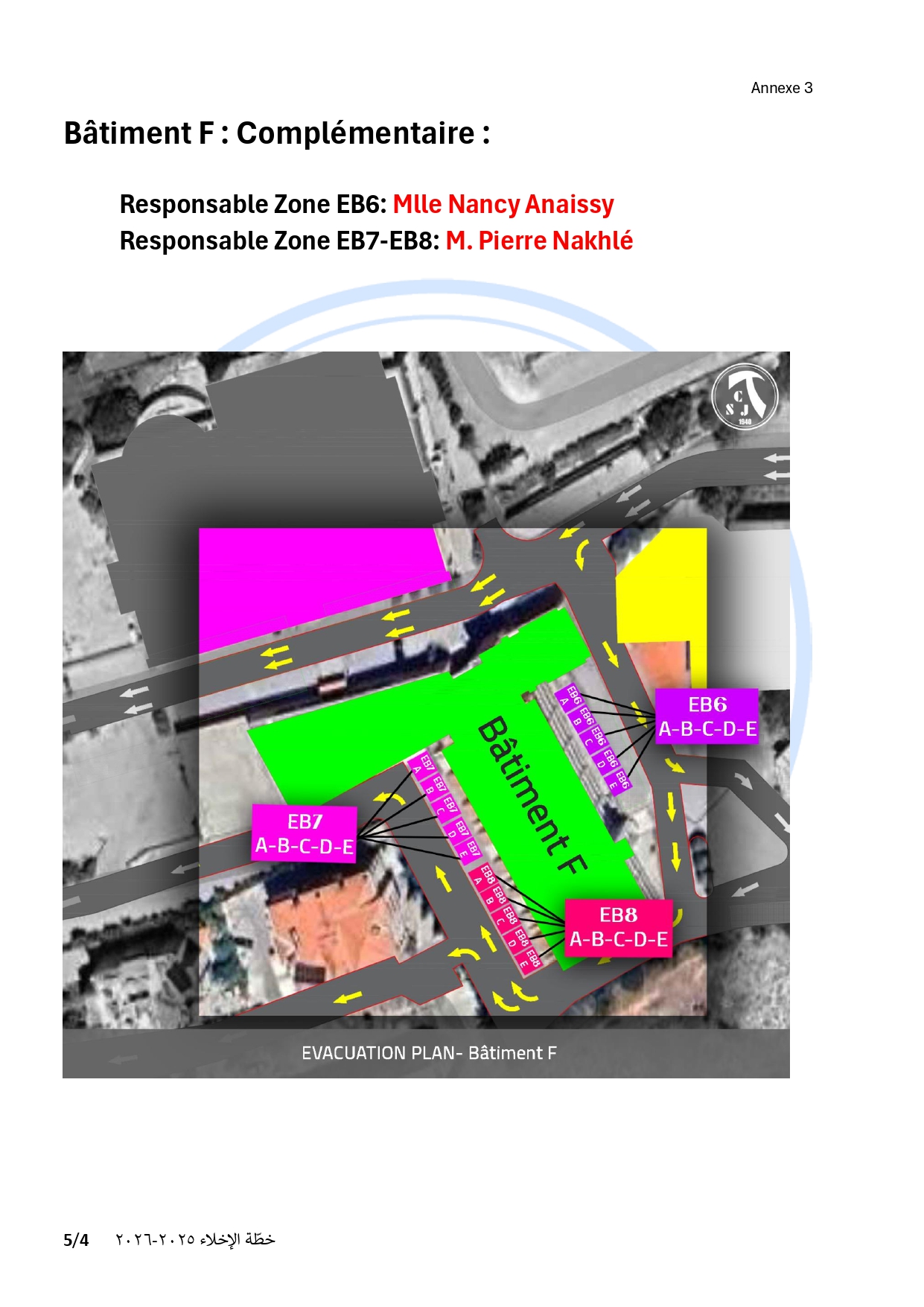 Plan d'évacuation - page