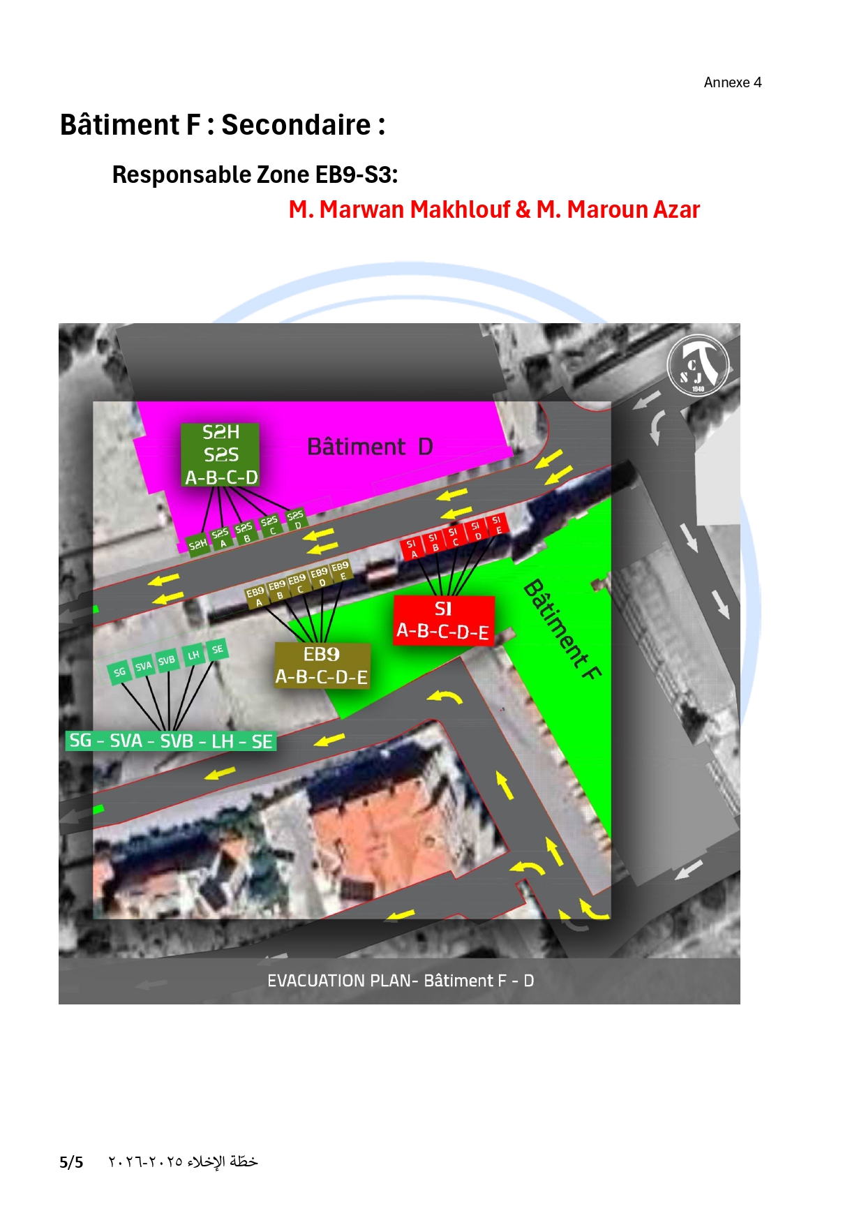 Plan d'évacuation - page